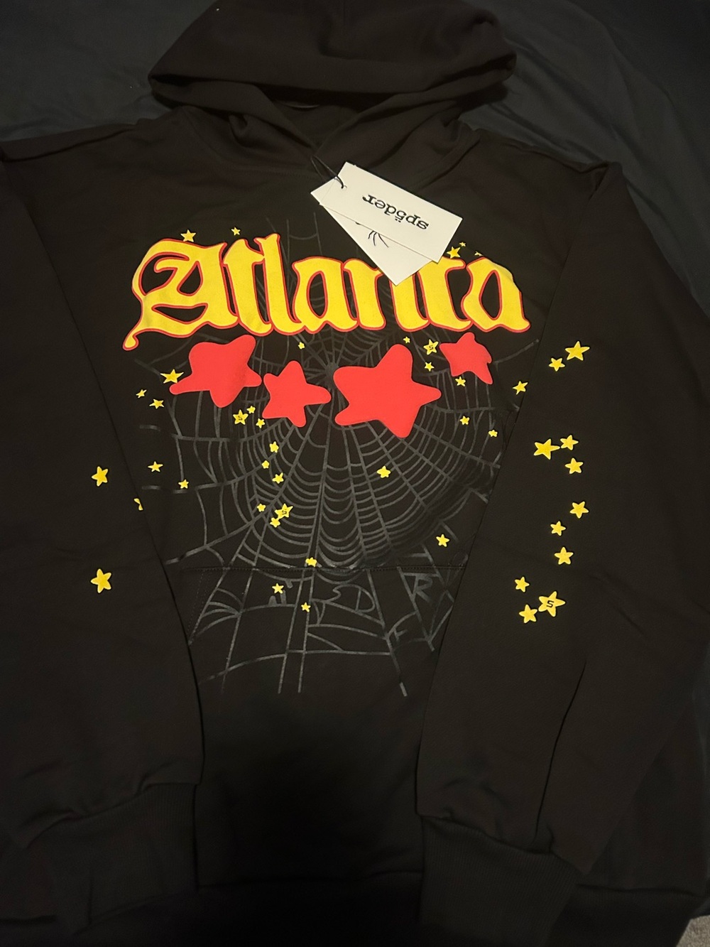 Atlanta Graphic Crewneck Sweater - Black with Yellow & Red Stars